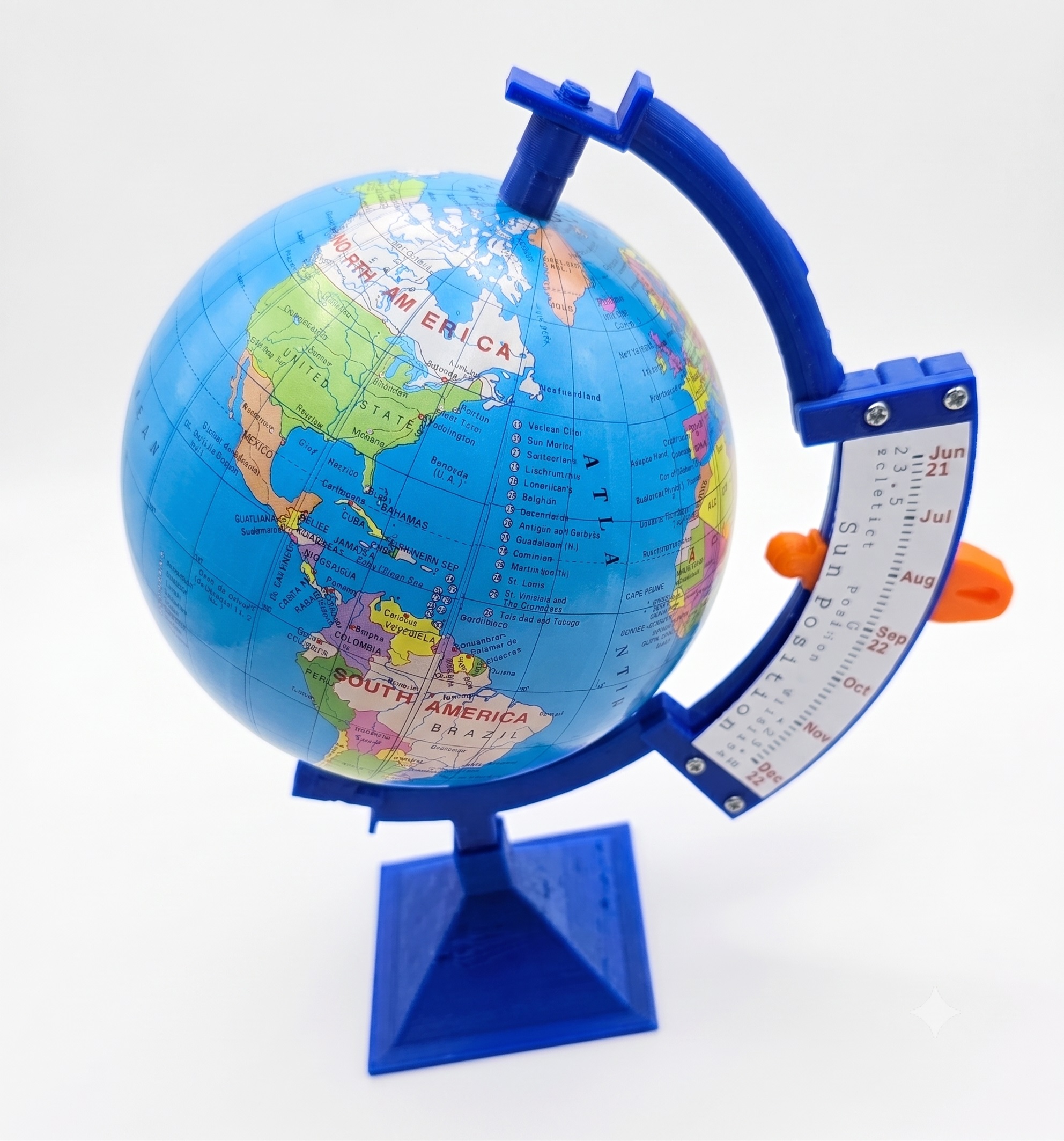 Monthly Sun Position Globe with Meridian Arch and Pointer